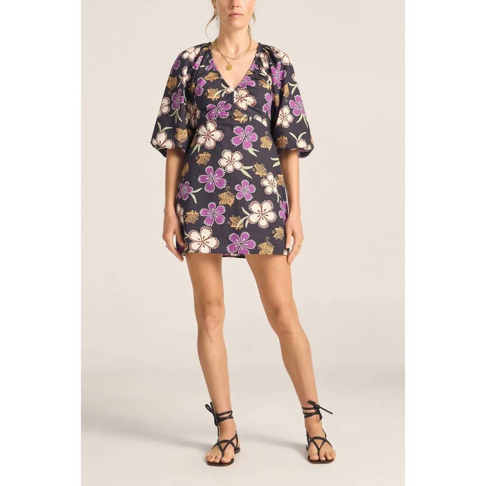 NEW ILIO NEMA coeus dress in hibiscus print